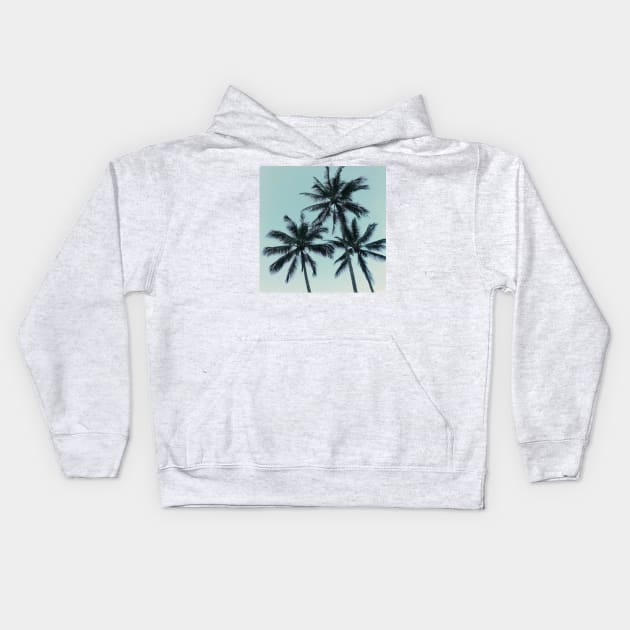 Palm Trees By the Beach Kids Hoodie by AlexandraStr